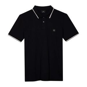 Paul Smith Mens Patch Cotton Logo Polo Shirt / Black